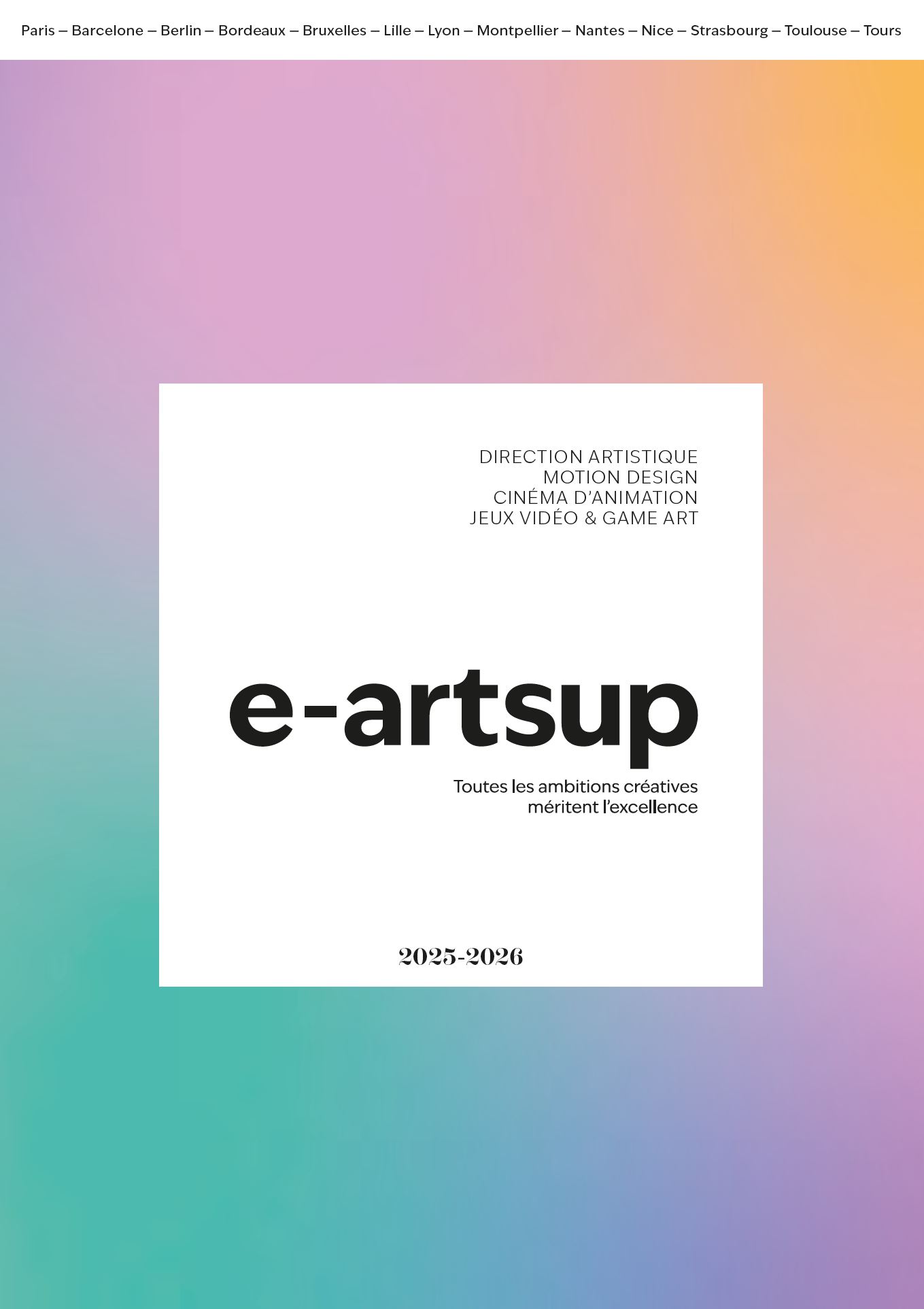 Brochure e-artsup 2022-2023